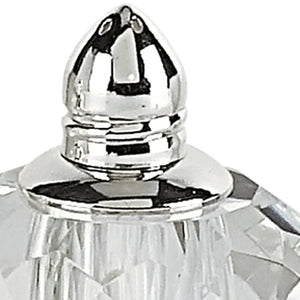 Homeroots Handcrafted Crystal And Silver Rounded Salt And Pepper Shakers - Elegant Dining Décor For Any Table   376099
