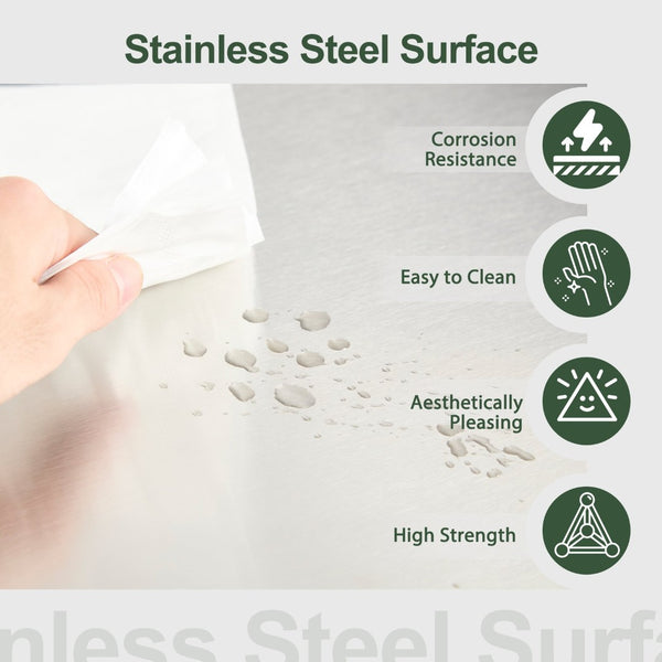 English Elm Outdoor Grill Cart – Stainless Steel Tabletop & Storage, Mobile Bbq Island With Hooks & Spice Rack W1422P212119-GIGA