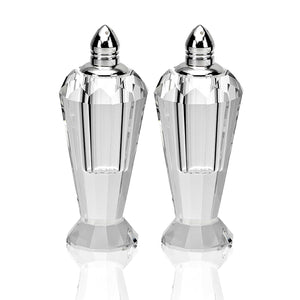 Homeroots Handcrafted Optical Crystal And Silver Pair Of Salt And Pepper Shakers   376102