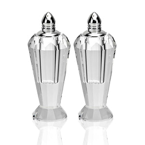 Homeroots Handcrafted Optical Crystal And Silver Pair Of Salt And Pepper Shakers   376102