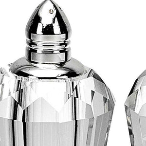 Homeroots Handcrafted Optical Crystal And Silver Pair Of Salt And Pepper Shakers   376102