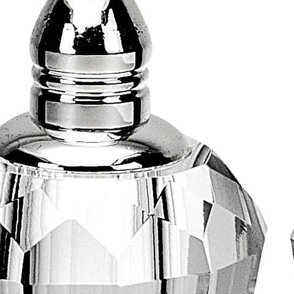 Homeroots Handcrafted Optical Crystal And Silver Pair Of Salt And Pepper Shakers   376102