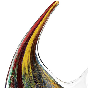 Homeroots 17" Red And Yellow Murano Glass Fish Figurine Tabletop Sculpture  Murano Glass 376103