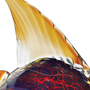 Homeroots 16" Black And Red Murano Glass Fish Figurine Tabletop Sculpture  Murano Glass 376104