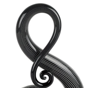Homeroots 12" Black And White Murano Glass Modern Abstract Tabletop Sculpture  Murano Glass 376105