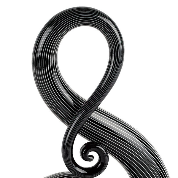 Homeroots 12" Black And White Murano Glass Modern Abstract Tabletop Sculpture  Murano Glass 376105