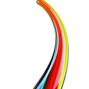 Homeroots 17" Blue And Red Murano Glass Modern Abstract Tabletop Sculpture  Murano Glass 376107