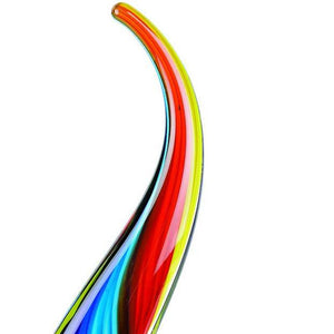 Homeroots 17" Blue And Red Murano Glass Modern Abstract Tabletop Sculpture  Murano Glass 376107