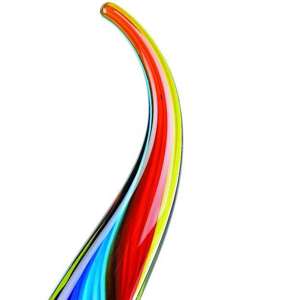 Homeroots 17" Blue And Red Murano Glass Modern Abstract Tabletop Sculpture  Murano Glass 376107