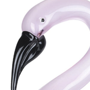Homeroots 15" Pink Murano Glass Flamingo Figurine Tabletop Sculpture  Murano Glass 376109