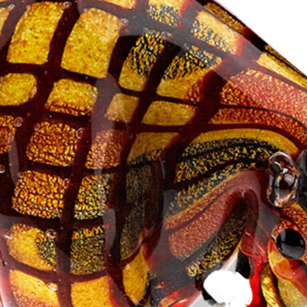 Homeroots 9" Clear Brown And Black Murano Glass Bull Figurine Tabletop Sculpture  Murano Glass 376111