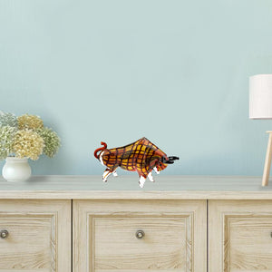 Homeroots 9" Clear Brown And Black Murano Glass Bull Figurine Tabletop Sculpture  Murano Glass 376111