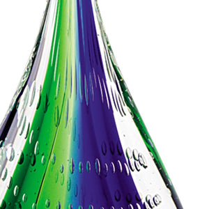 Homeroots 9" Clear Blue And Green Murano Glass Modern Abstract Tabletop Sculpture  Murano Glass 376116