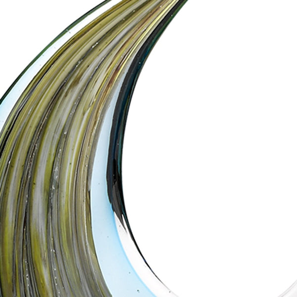 Homeroots 17" Blue Murano Glass Fish Figurine Tabletop Sculpture  Murano Glass 376118