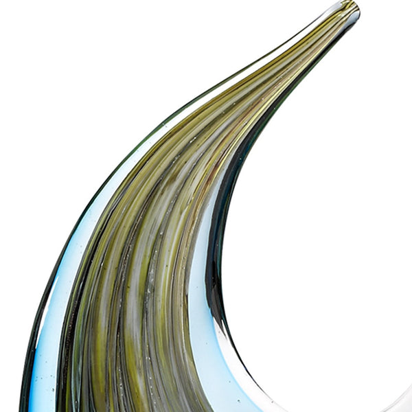 Homeroots 17" Blue Murano Glass Fish Figurine Tabletop Sculpture  Murano Glass 376118