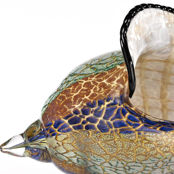 Homeroots 5" Gold Blue Green White Murano Glass Figurine Tabletop Sculpture  Murano Glass 376121