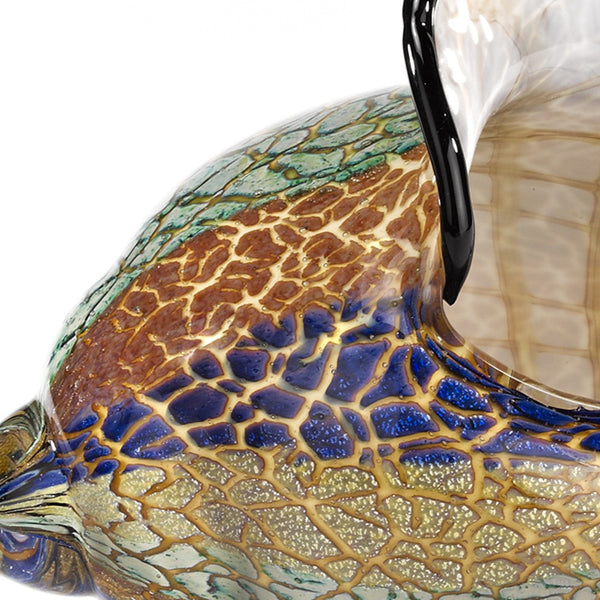 Homeroots 5" Gold Blue Green White Murano Glass Figurine Tabletop Sculpture  Murano Glass 376121