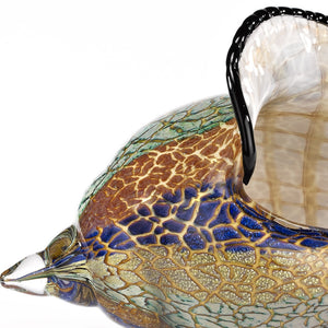 Homeroots 5" Gold Blue Green White Murano Glass Figurine Tabletop Sculpture  Murano Glass 376121