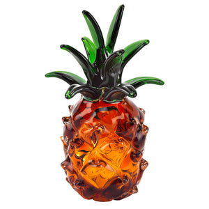 Homeroots 9" Orange Murano Glass Pineapple Statue Tabletop Sculpture  Murano Glass 376132