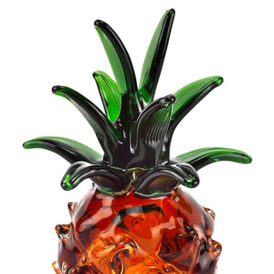 Homeroots 9" Orange Murano Glass Pineapple Statue Tabletop Sculpture  Murano Glass 376132