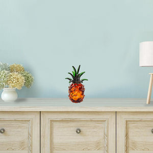 Homeroots 9" Orange Murano Glass Pineapple Statue Tabletop Sculpture  Murano Glass 376132