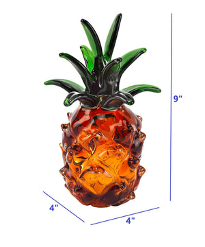 Homeroots 9" Orange Murano Glass Pineapple Statue Tabletop Sculpture  Murano Glass 376132
