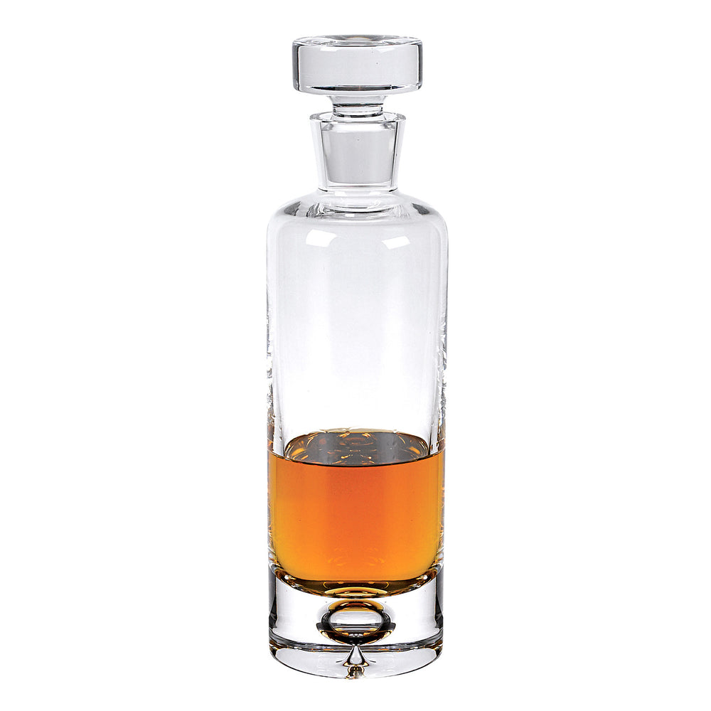 Homeroots Mouth Blown European Crystal Round Decanter 28 Oz   376141