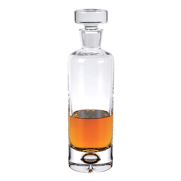 Homeroots Mouth Blown European Crystal Round Decanter 28 Oz   376141