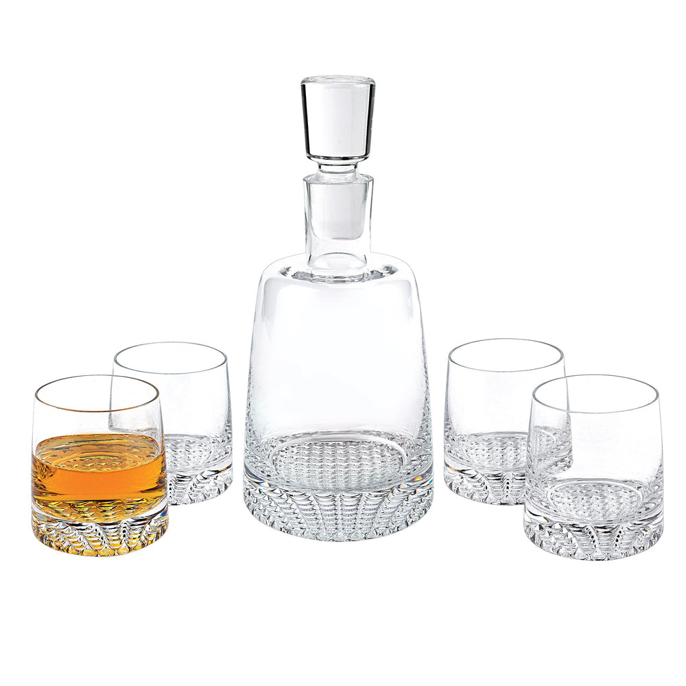 Homeroots Mouth Blown European Crystal 5 Pc Whiskey Set   376142