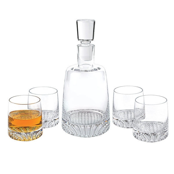 Homeroots Mouth Blown European Crystal 5 Pc Whiskey Set   376142