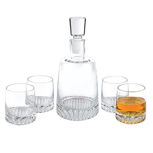 Homeroots Mouth Blown European Crystal 5 Pc Whiskey Set   376142