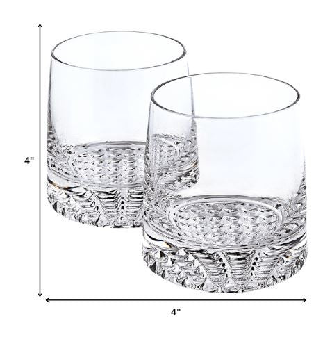 Homeroots Mouth Blown European Crystal Whiskey Set 4 Pc Rocks Or Dof Set   376143