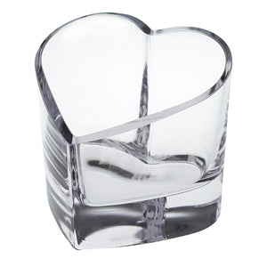 Homeroots 5" Clear Mouth Blown European Crystal Heart Bowl   376145