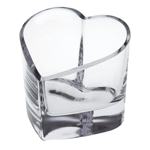 Homeroots 5" Clear Mouth Blown European Crystal Heart Bowl   376145