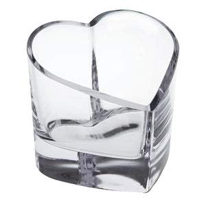 Homeroots 5" Clear Mouth Blown European Crystal Heart Bowl   376145