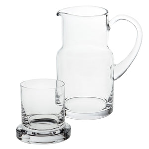 Homeroots 8 Mouth Blown Glass 2 Pc Bedside Or Desktop Carafe Set  24 Oz   376148