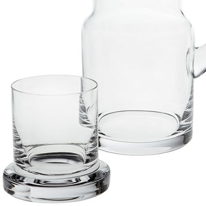 Homeroots 8 Mouth Blown Glass 2 Pc Bedside Or Desktop Carafe Set  24 Oz   376148