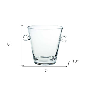 Homeroots 8 Mouth Blown European Glass Ice Bucket Or Cooler   376149