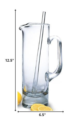 Homeroots Mouth Blown European Crystal Martini Pitcher And Stirrer  54 Oz   376151