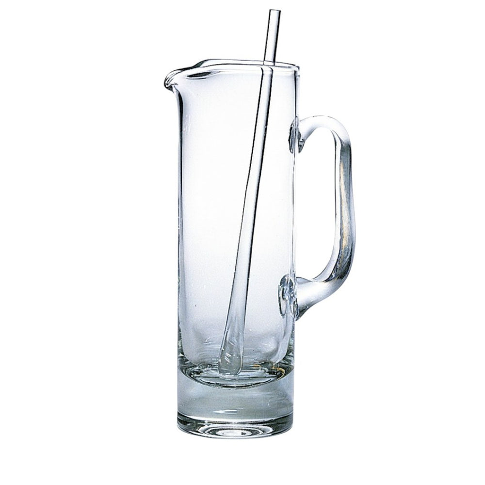 HomeRoots 13" Clear Lead-Free Crystal Martini Pitcher & Stirrer Set – Elegant Handcrafted Design for Entertaining 376151