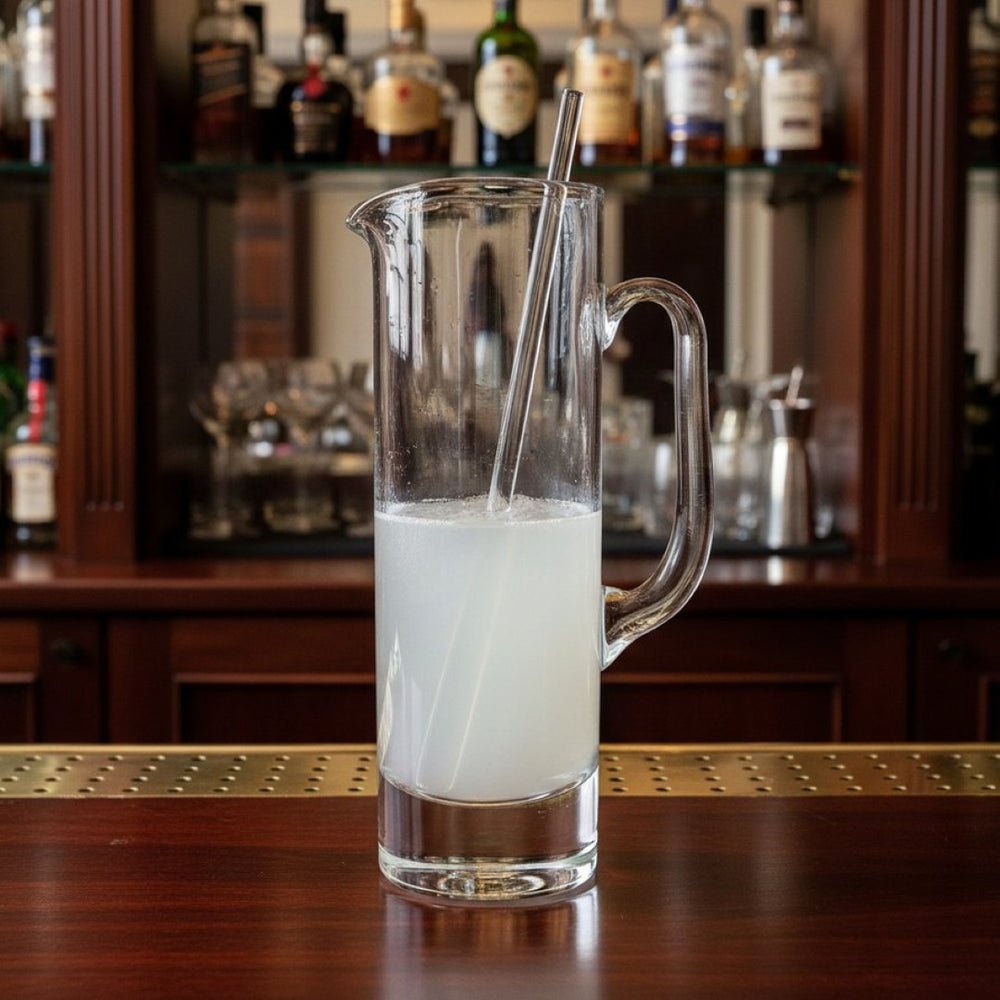 HomeRoots 13" Clear Lead-Free Crystal Martini Pitcher & Stirrer Set – Elegant Handcrafted Design for Entertaining 376151