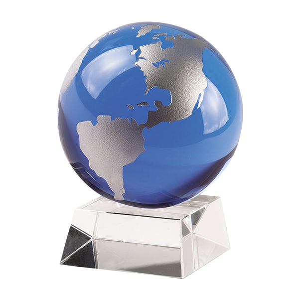 Homeroots 5" Clear And Blue Crystal Modern Abstract Tabletop Sculpture  Crystal 376170