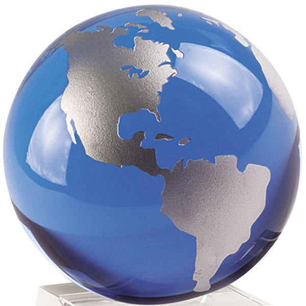 Homeroots 5" Clear And Blue Crystal Modern Abstract Tabletop Sculpture  Crystal 376170