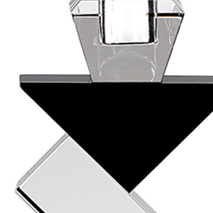 Homeroots Black Crystal Geometric Tabletop Pillar Candle Holders   376173