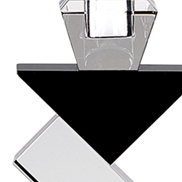 Homeroots Black Crystal Geometric Tabletop Pillar Candle Holders   376173
