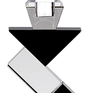 Homeroots Black Crystal Geometric Tabletop Pillar Candle Holders   376173