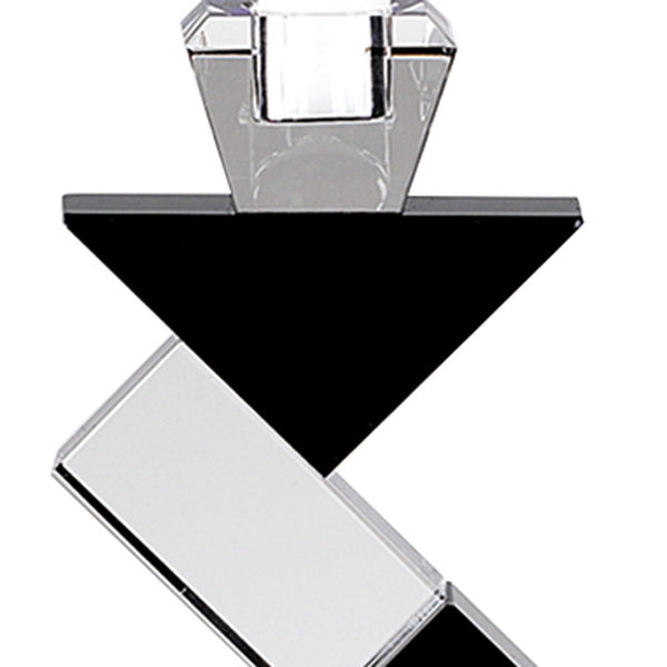 Homeroots Black Crystal Geometric Tabletop Pillar Candle Holders   376173