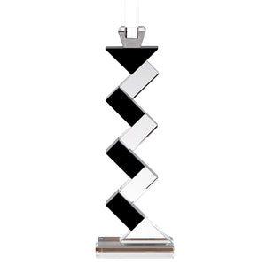 Homeroots Black Crystal Geometric Tabletop Pillar Candle Holders   376173