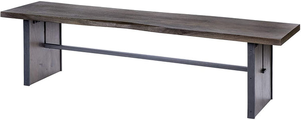 Homeroots Rectangular Indian Mango Woodbrown Tone Finish W Metal Cladding On The Base Dining Bench  Wood 376174