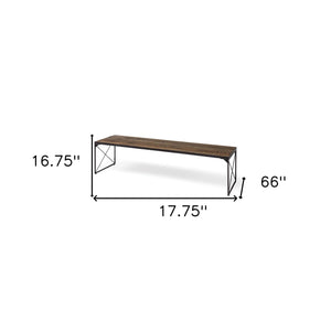 Homeroots Rectangular Mango Woodmedium Brown Top And Black Iron Base Accent Bench  Wood 376175